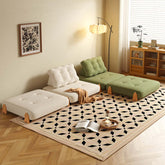 Modular floor sofa bed that folds, convertible for sitting or sleeping comfortably